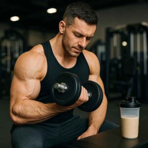 Ernährungsplan für Muskelaufbau: Proteinshake und Training